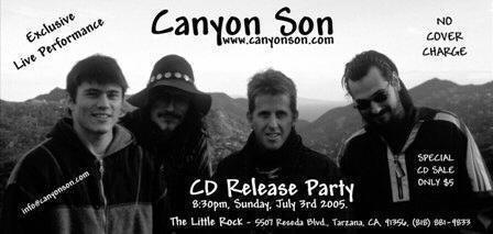 Canyon Son CD Release Party Pocket Card